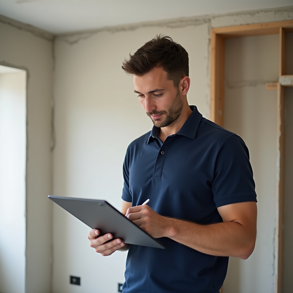 Прораб на объекте во время ремонта квартиры